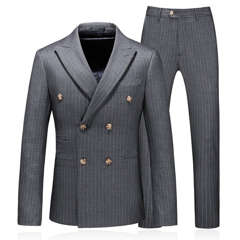 Mens Double-Breasted Plaid Three-Piece Suit - Image 4