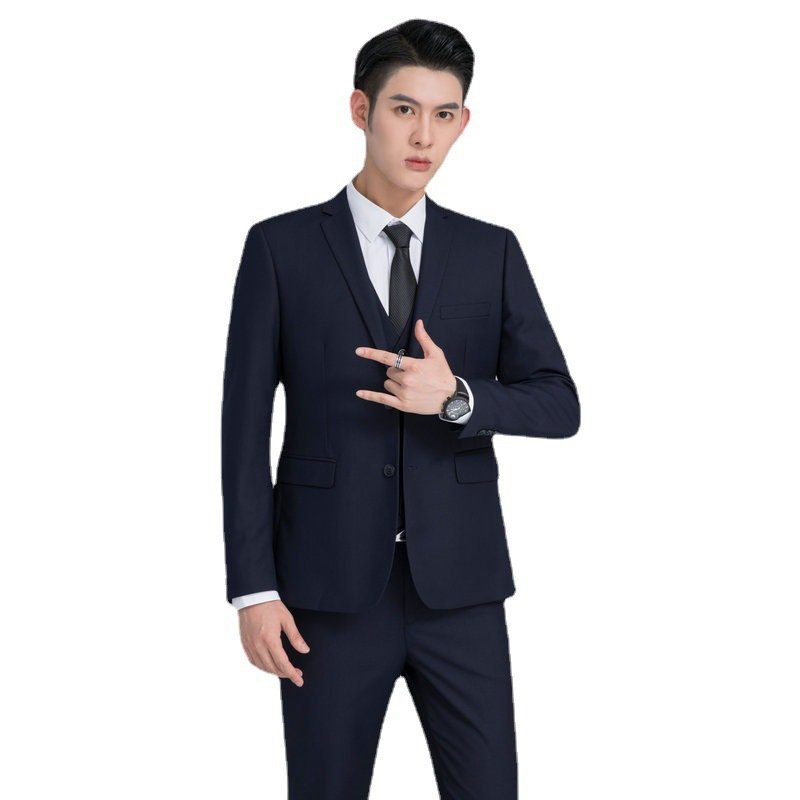 Mens Slim Fit Three-Piece Business Suit - Image 4