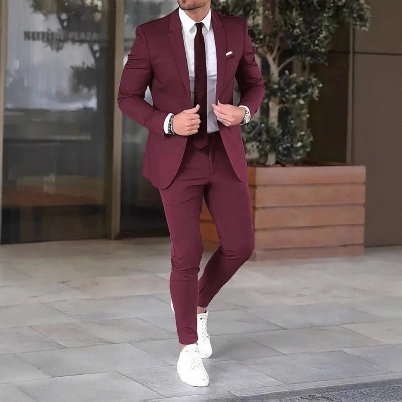 Slim Fit Mens Suit Two-Piece Set - Image 2