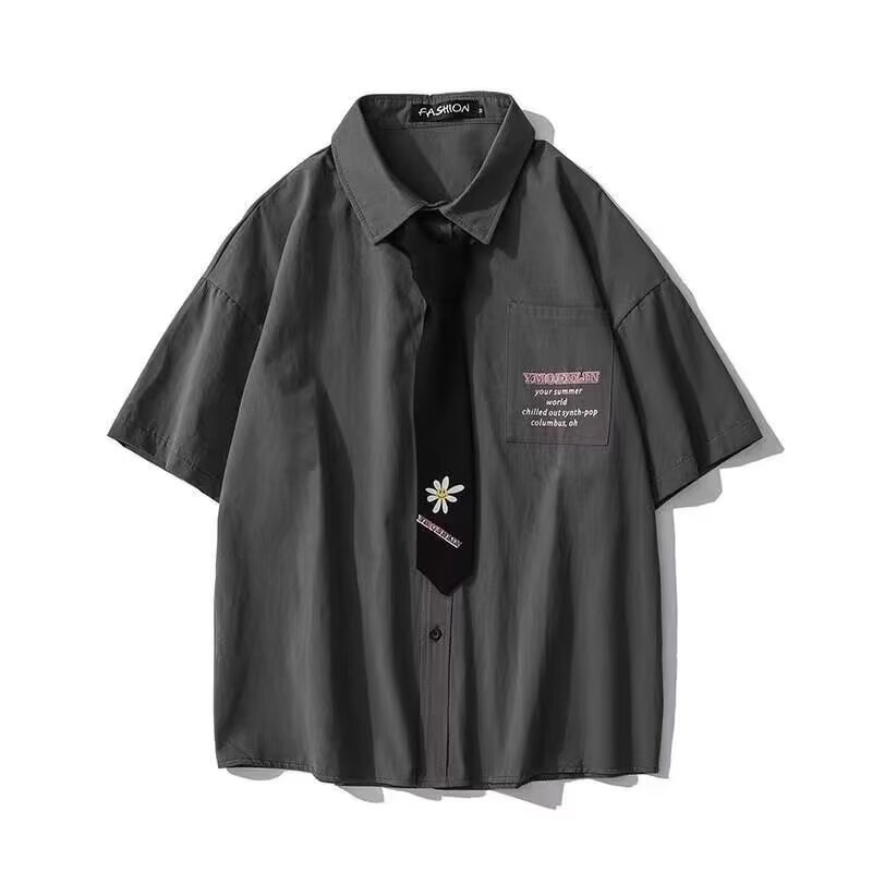 Summer White Shirt for Men and Women, Short-Sleeved, Loose Fit, 2026 New Niche Dk Uniform Shirt, Cross-Border Trade - Image 5