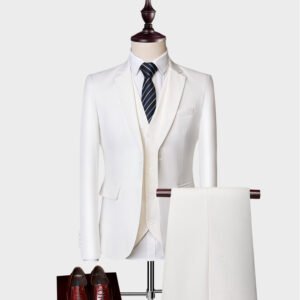 Slim Fit Mens Casual Suit Jacket – White Sets