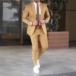 Slim Fit Mens Suit Two-Piece Set