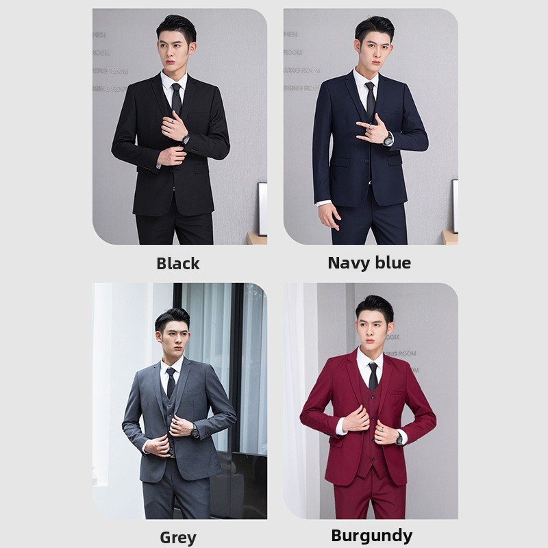 Mens Slim Fit Three-Piece Business Suit - Image 2