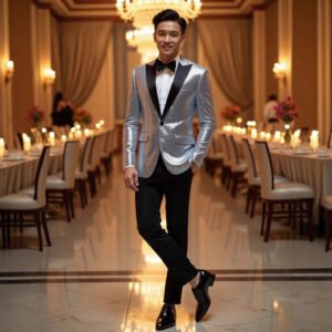 Mens Sequined Dinner Suit